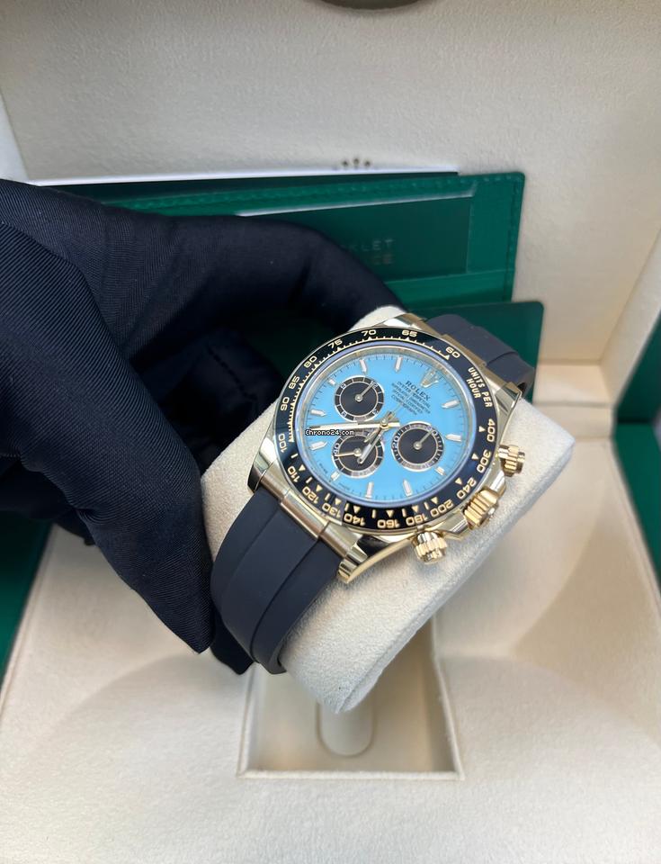 Rolex | Daytona | 126518 | Yellow gold | 40 mm | Rubber | Turquoise | Automatic