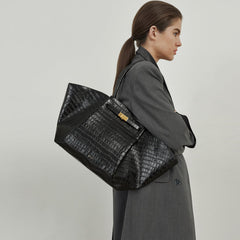 DeMellier The New York black croc-effect