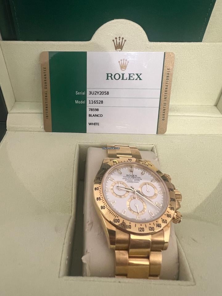 Rolex | Daytona | 116528 | Yellow gold | 40 mm | Yellow gold | White