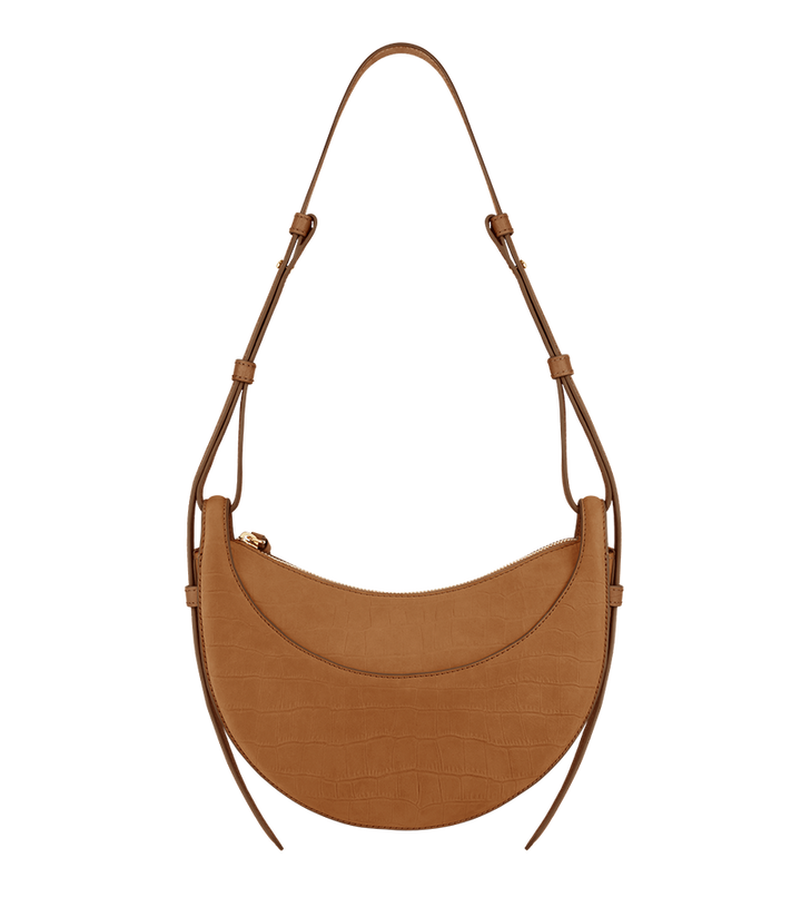 Polene Numero Dix Crocodile Nubuck Cinnamon