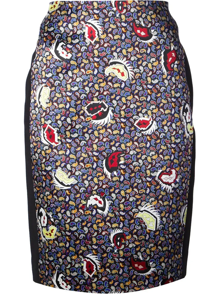 paisley print pencil skirt