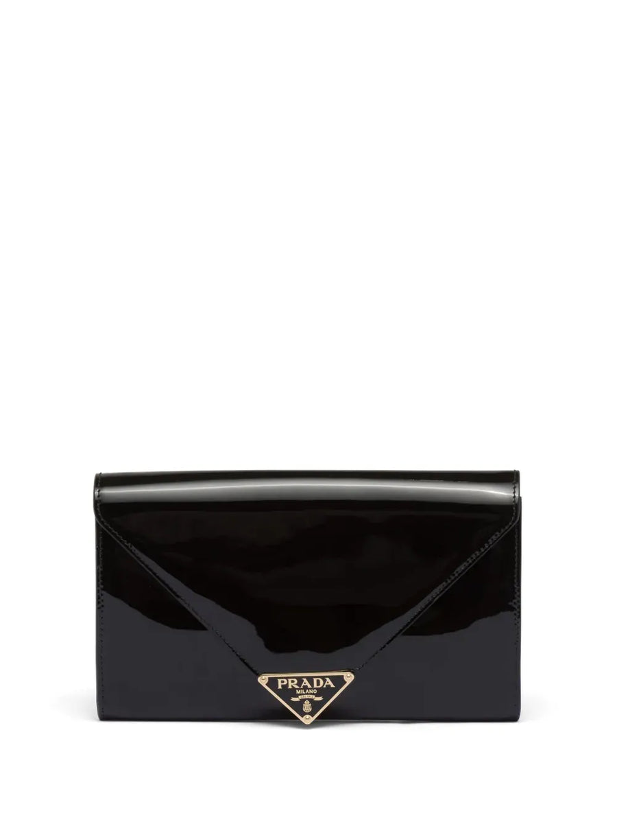 patent-leather envelope bag