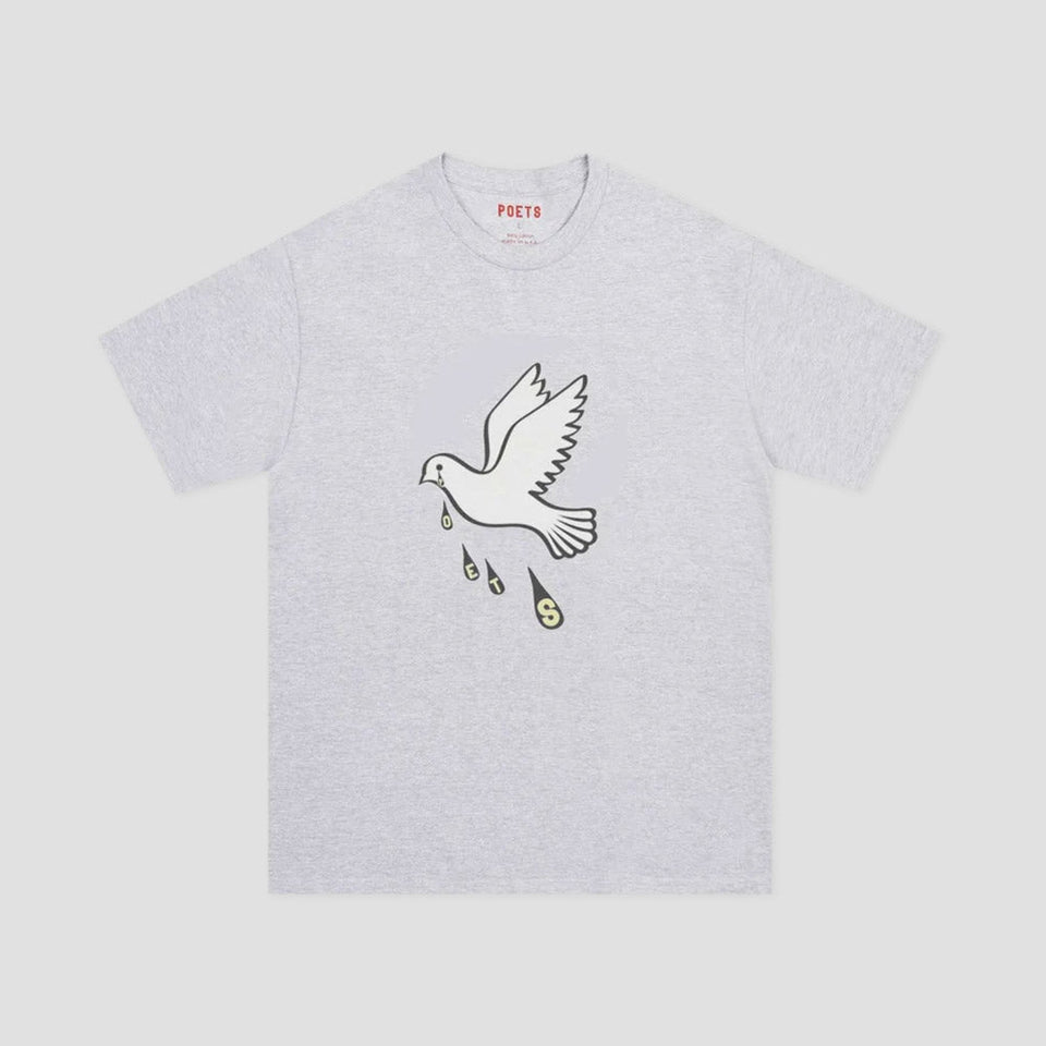 Poets Message Dove T-Shirt Graphite Grey