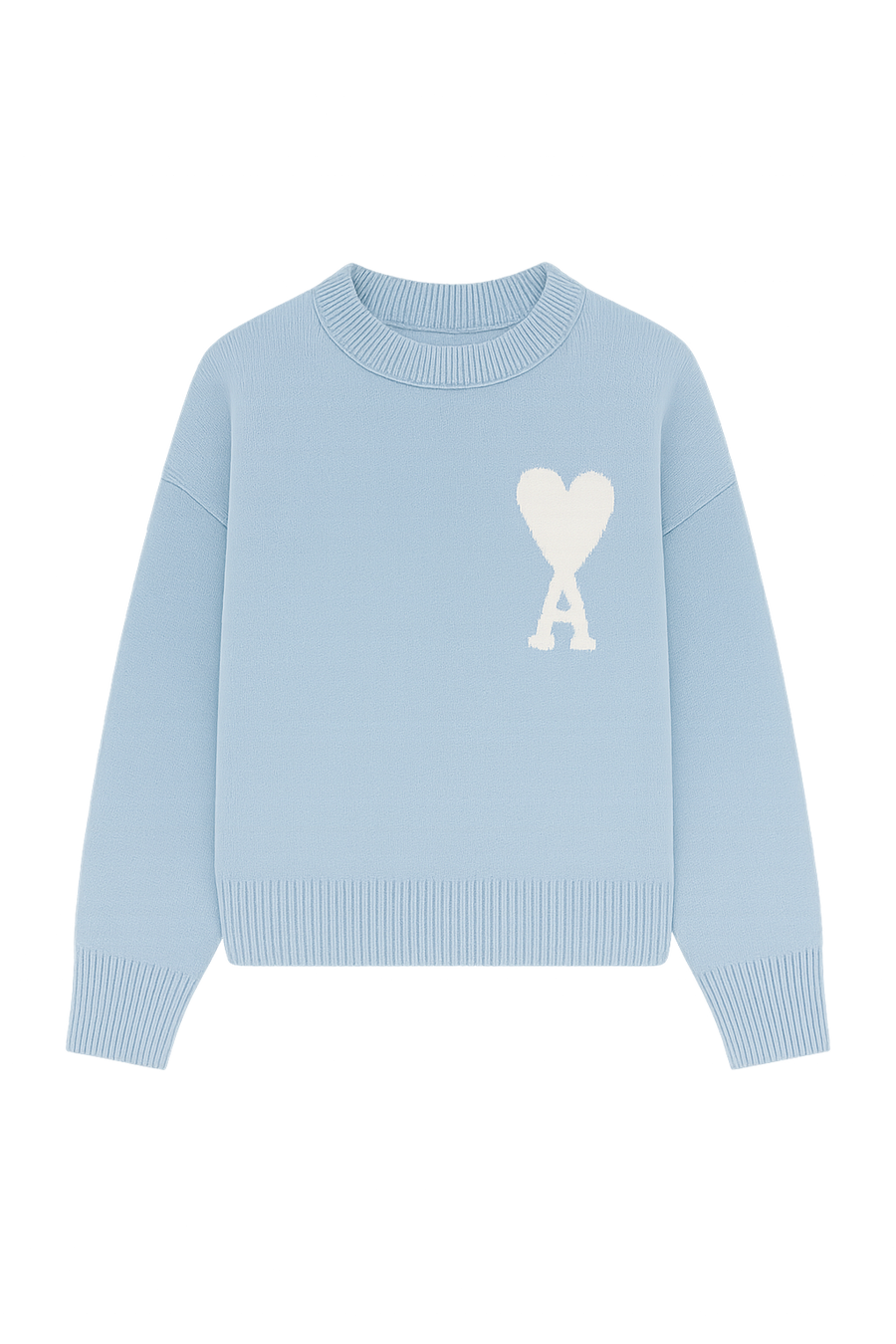AMI Paris Ami de Coeur wool jumper Sky Blue
