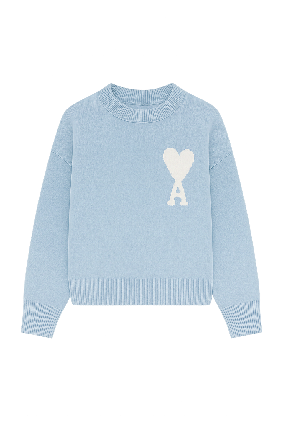 AMI Paris Ami de Coeur wool jumper Sky Blue