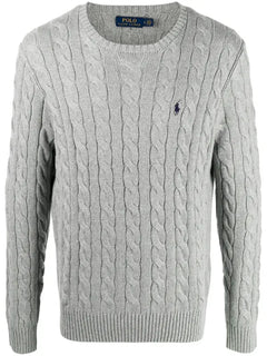 Polo Ralph Lauren cable knit knitted sweatshirt Grey