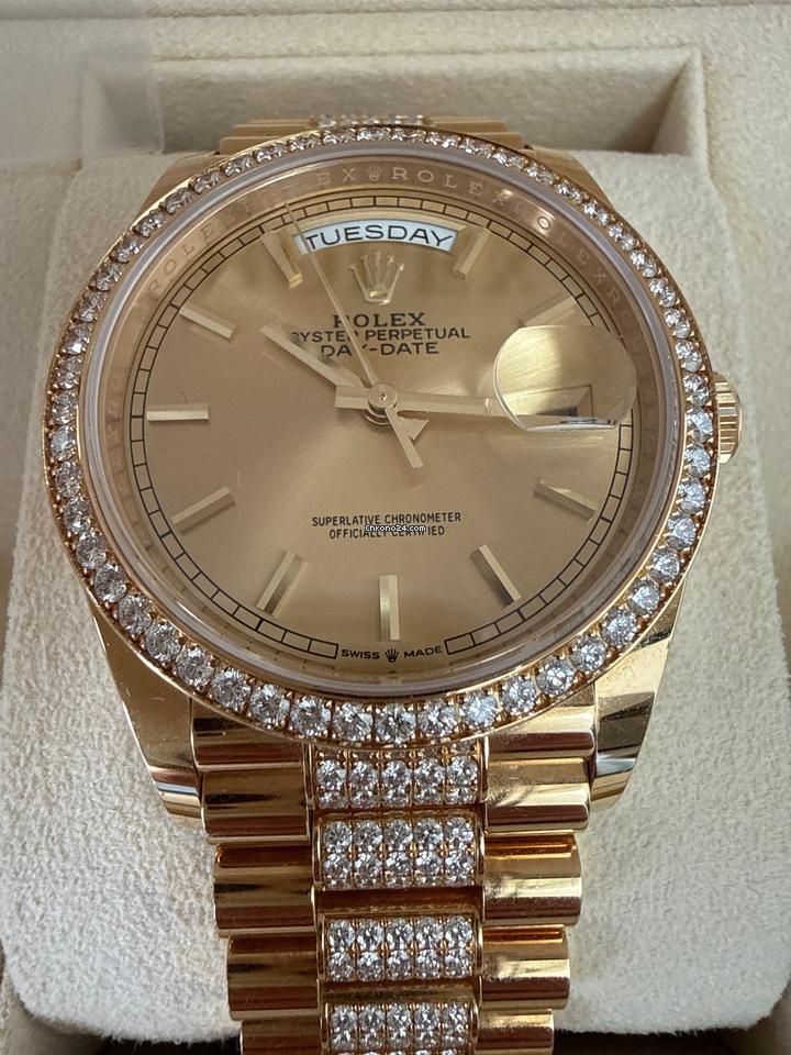 Rolex | Day-Date | 128348RBR | Yellow gold | 36 x 43 mm | Yellow gold | Champagne | Automatic