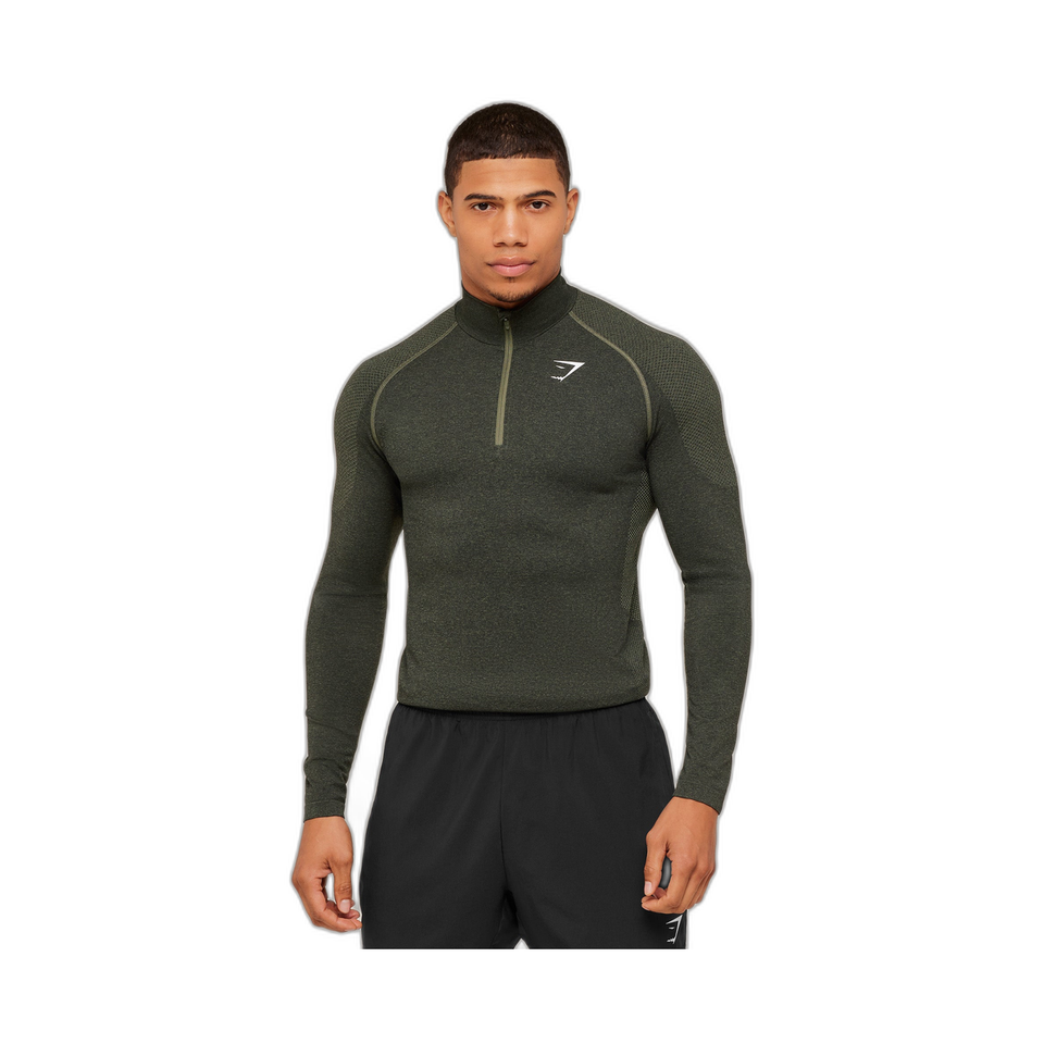 Gymshark Vital 1/4 Zip - Core Olive/Black