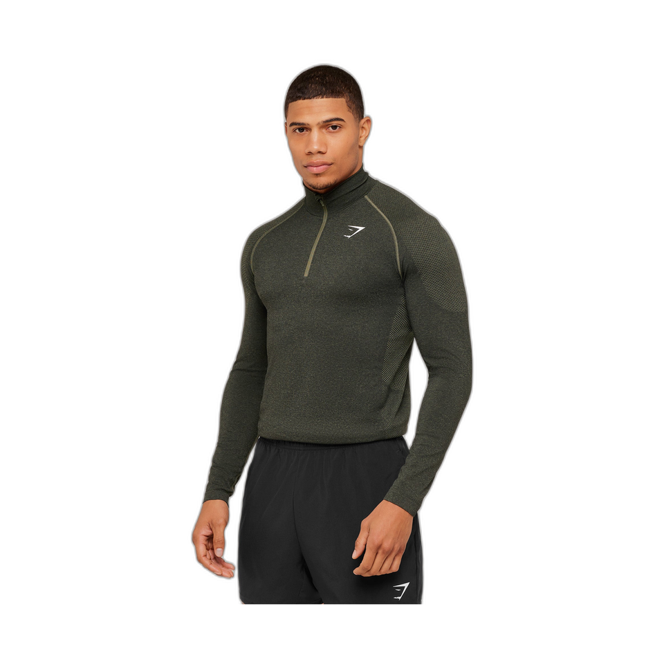 Gymshark Vital 1/4 Zip - Core Olive/Black