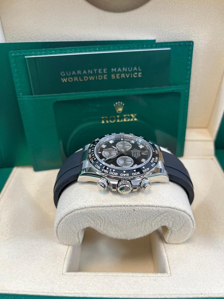 Rolex Black Cerachrom Bezel Black And Silver Diamond Dial Oysterflex Strap 126519 LN