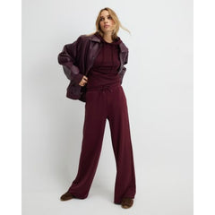 Red Premium High Waisted Wide Leg Joggers
