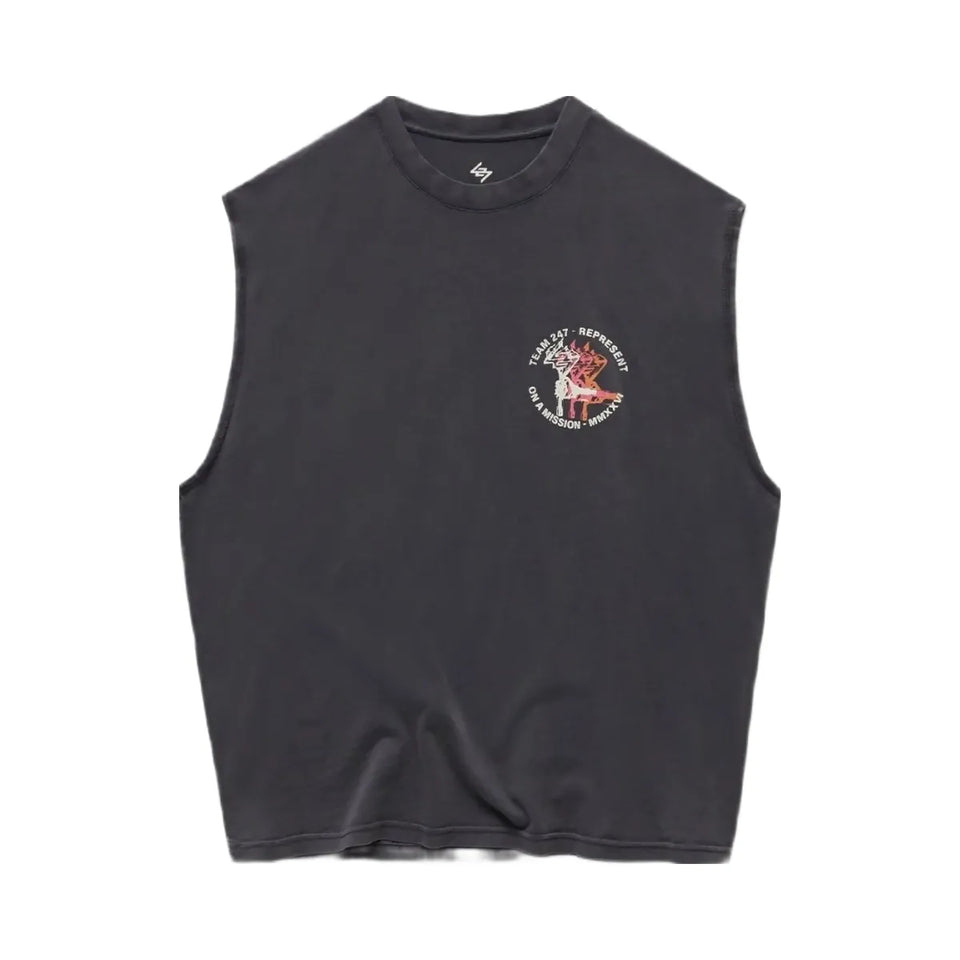 Represent 247 Torch Boxy Tank Washed Black