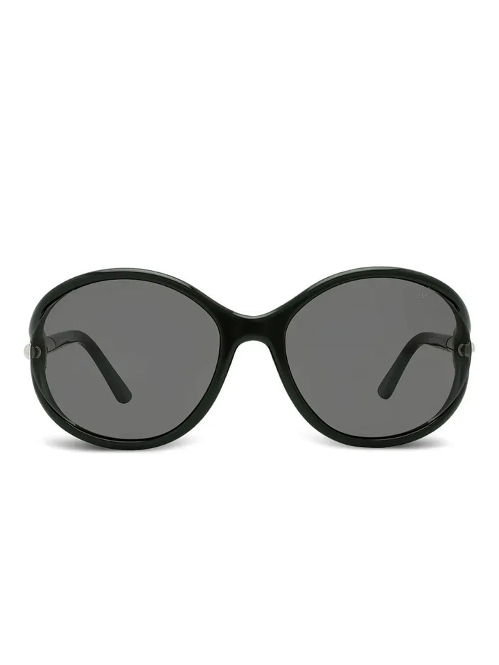 round-frame semi-rim sunglasses