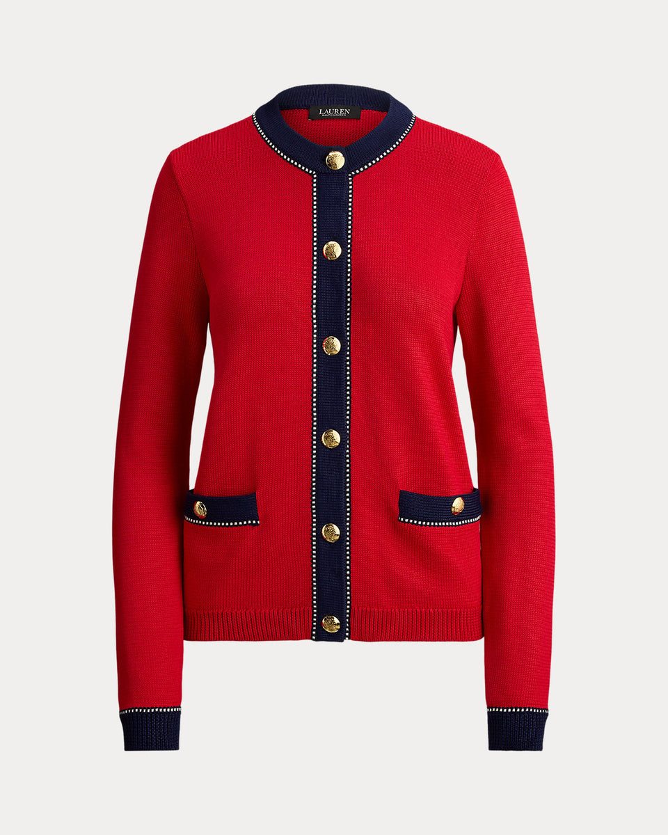 Ralph Lauren TwoTone CottonBlend Cardigan
