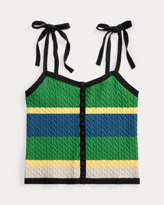 Ralph Lauren ColorBlocked CableKnit Tank Top