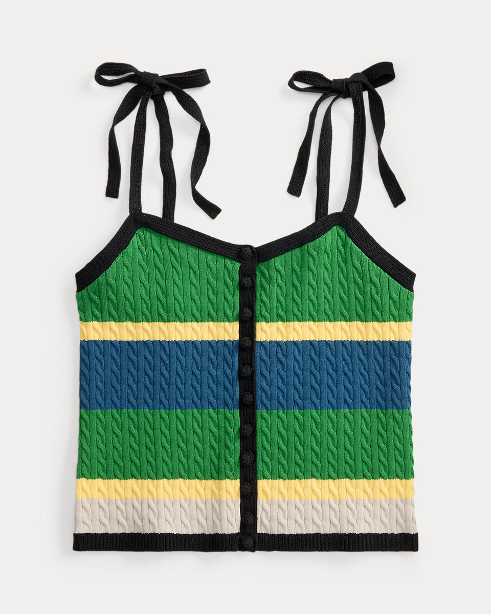 Ralph Lauren ColorBlocked CableKnit Tank Top