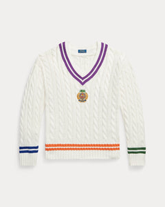 Ralph Lauren Embroidered CottonLinen Cricket Sweater