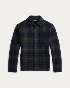 Ralph Lauren Plaid Boiled Wool Cardigan