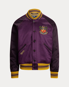 Ralph Lauren Embroidered Satin Baseball Jacket