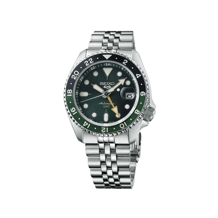 Seiko 5 Sports Men Automatic Green Dial Analog Stainless Steel Watch SSK035K1