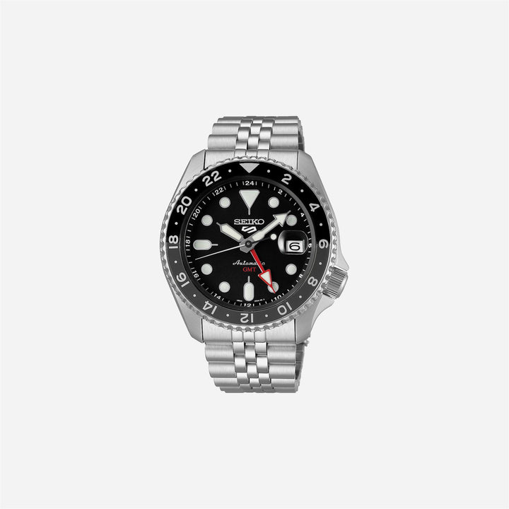 Seiko 5 Sports Black Grape GMT SKX Re-Interpretation Black Dial Stainless Steel Watch - SSK001K1