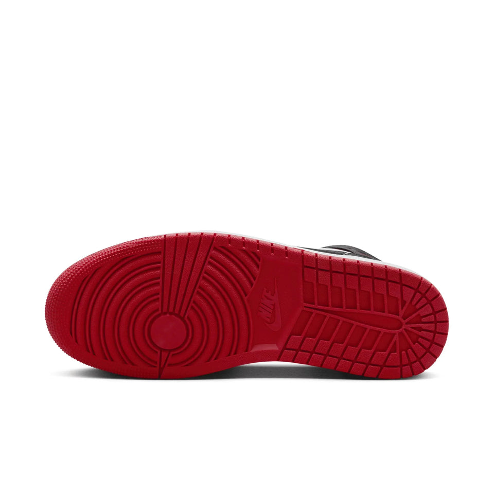 Air Jordan 1 Mid Sneakers White / Gym Red / Black Sale