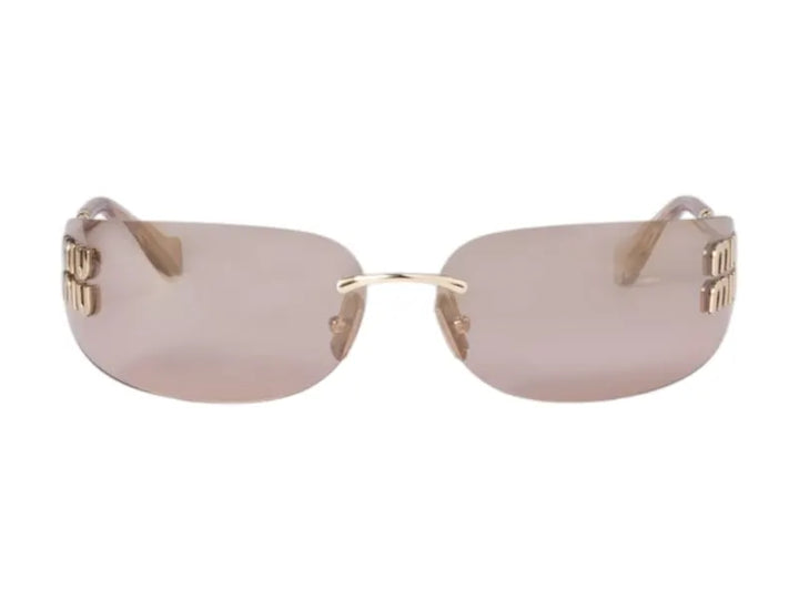 Miu Miu Irregular Sunglasses Gold/Light Purple/Brown (0MU 54YS 5AK06I)