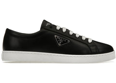 Prada Brushed Sneakers Leather Black Black White