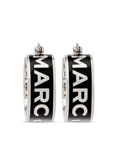 The Button Enamel Logo Hoop earrings