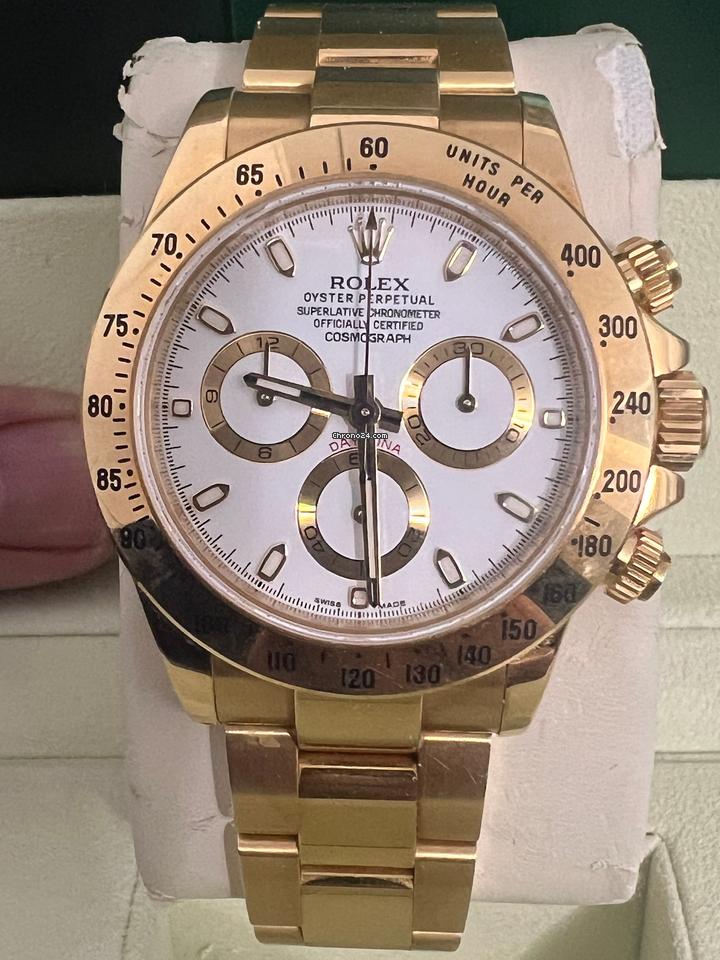 Rolex | Daytona | 116528 | Yellow gold | 40 mm | Yellow gold | White