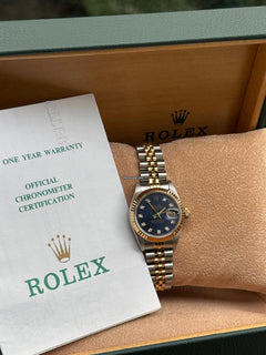 Rolex | Datejust | 69173 | Yellow gold | 26 mm | Gold/Steel | Blue | Automatic