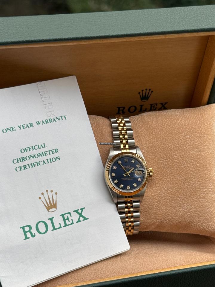 Rolex | Datejust | 69173 | Yellow gold | 26 mm | Gold/Steel | Blue | Automatic