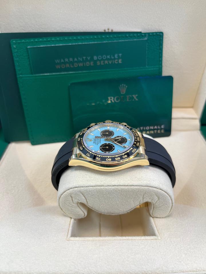 Rolex | Daytona | 126518 | Yellow gold | 40 mm | Rubber | Turquoise | Automatic