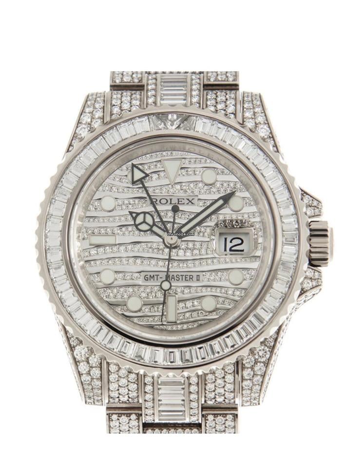 Rolex | GMT-Master II | 116769TBR - factory Dimond set | White gold | 40 mm | White gold | White | Automatic