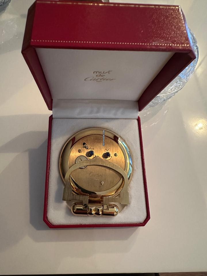Cartier Desk Clock Cartier Pendulettes Réveil Masa Saati – Altın Kaplama Quar