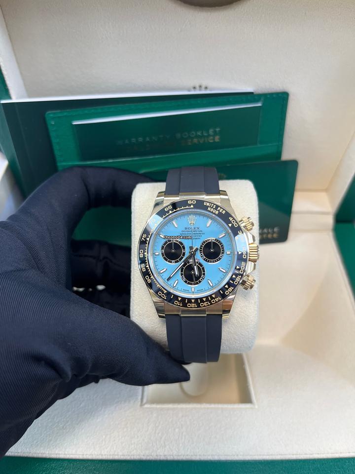 Rolex | Daytona | 126518 | Yellow gold | 40 mm | Rubber | Turquoise | Automatic