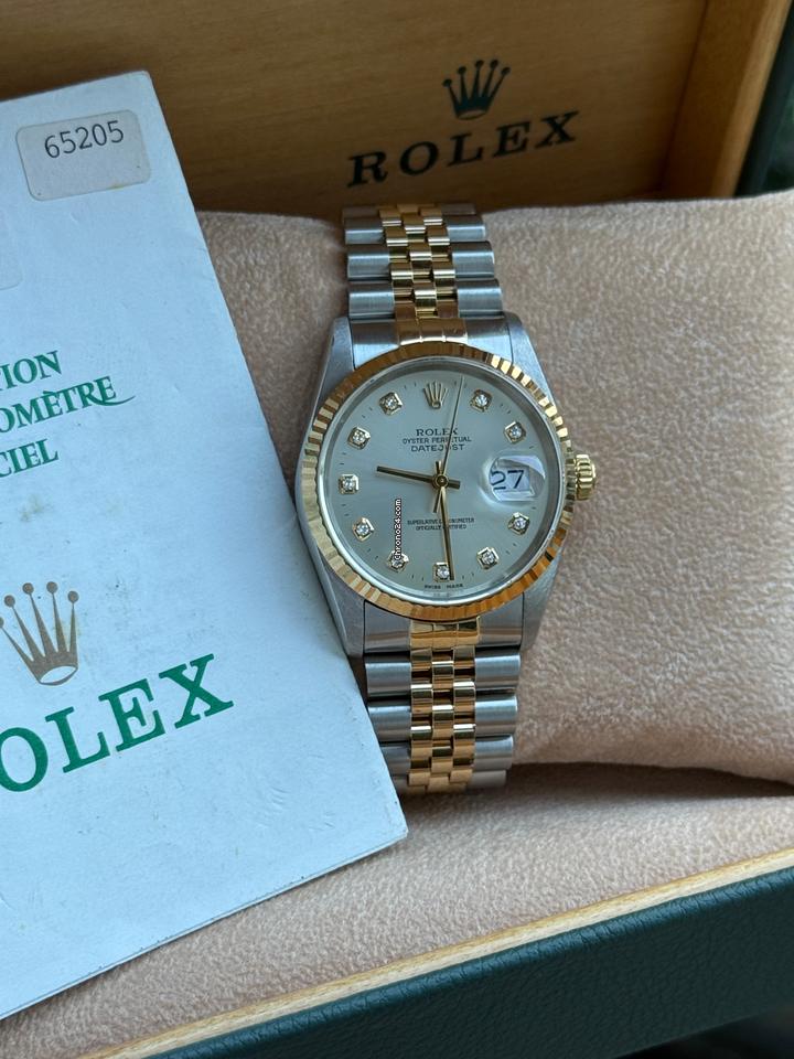 Rolex | Datejust | 16233 | Gold/Steel | 36 mm | Gold/Steel | Silver | Automatic