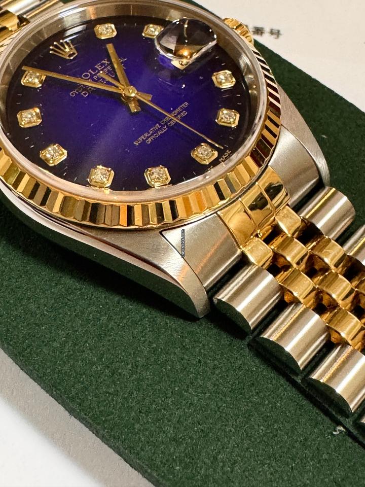 Rolex | Datejust | 16233 | Gold/Steel | 36 mm | Gold/Steel | Blue | Automatic