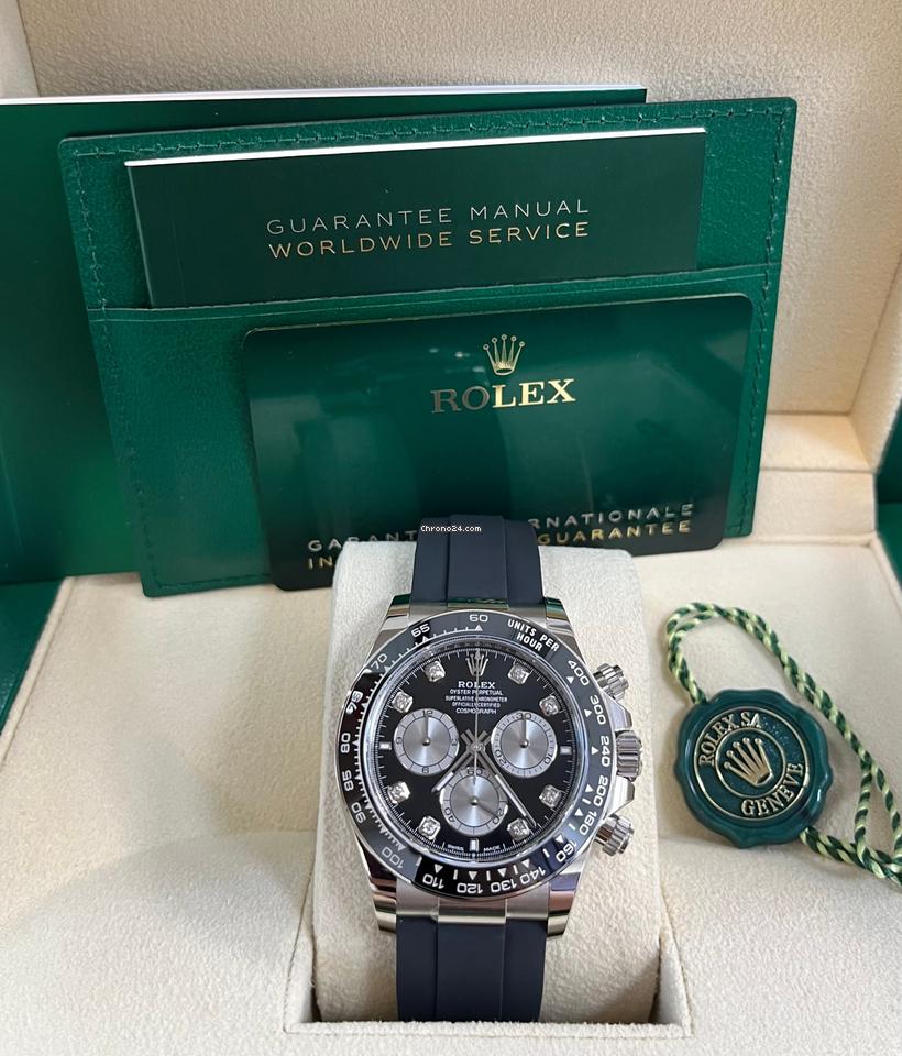 Rolex Black Cerachrom Bezel Black And Silver Diamond Dial Oysterflex Strap 126519 LN