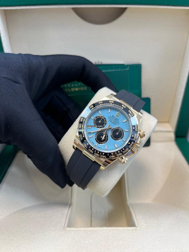 Rolex | Daytona | 126518 | Yellow gold | 40 mm | Rubber | Turquoise | Automatic