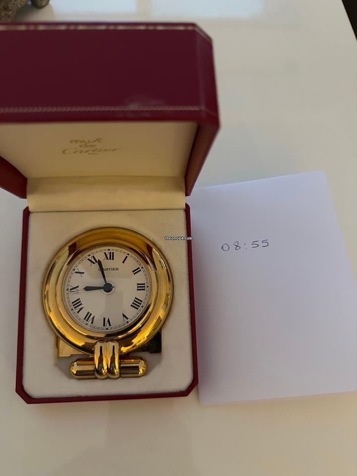Cartier Desk Clock Cartier Pendulettes Réveil Masa Saati – Altın Kaplama Quar