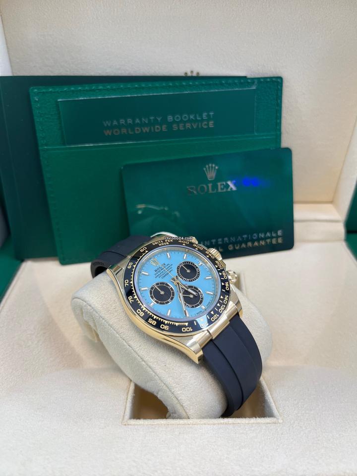 Rolex | Daytona | 126518 | Yellow gold | 40 mm | Rubber | Turquoise | Automatic